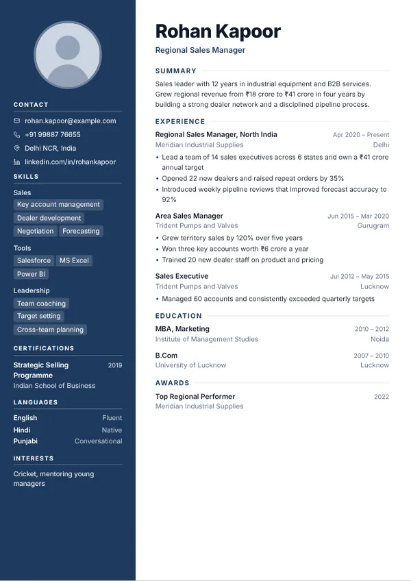 Northstar resume template preview
